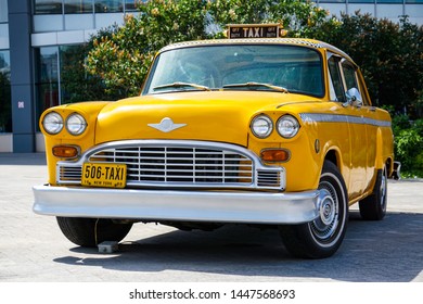 Moscow, Russia - May 30, 2019: Checker Marathon Taxi Car Produced By The Checker Motors Corporation In Moscow.