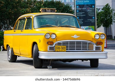 Moscow, Russia - May 30, 2019: Checker Marathon Taxi Car Produced By The Checker Motors Corporation In Moscow.