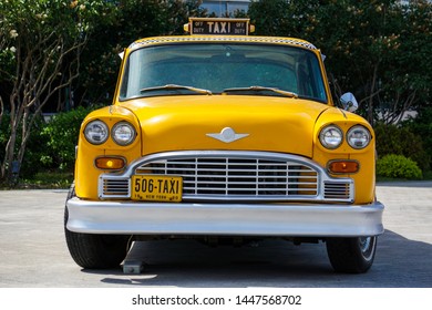 Moscow, Russia - May 30, 2019: Checker Marathon Taxi Car Produced By The Checker Motors Corporation In Moscow.