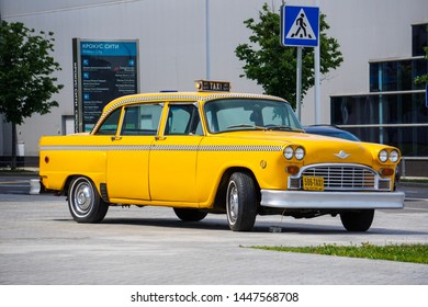 Moscow, Russia - May 30, 2019: Checker Marathon Taxi Car Produced By The Checker Motors Corporation In Moscow.