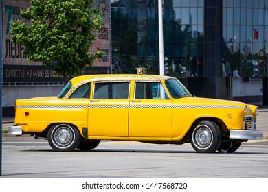 Moscow, Russia - May 30, 2019: Checker Marathon Taxi Car Produced By The Checker Motors Corporation In Moscow.