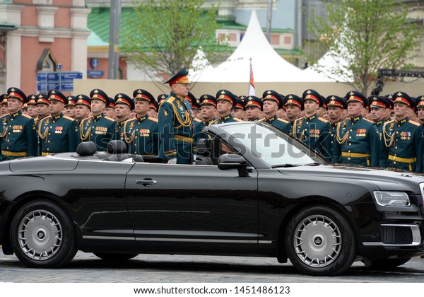 MOSCOW, RUSSIA
- MAY 9, 2019:Commander-in-chief of the Land forces of the Russian
Federation army General Oleg Salyukov on the car 