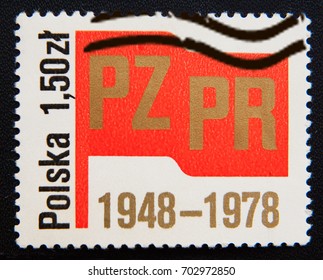 MOSCOW RUSSIA - NOVEMBER 25, 2012: A Poland Stamp Dedicated To 30th Anniversary Of Polish United Workers' Party. Circa 1978