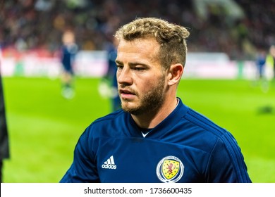 Moscow, Russia – October 10, 2019. Scotland National Football Team Winger Ryan Fraser Before UEFA Euro 2020 Qualification Match Russia Vs Scotland (4-0) In Moscow.