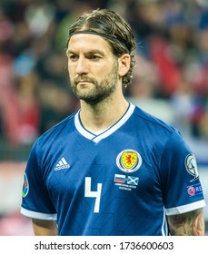 Moscow, Russia – October 10, 2019. Scotland National Football Team Centreback Charlie Mulgrew Before UEFA Euro 2020 Qualification Match Scotland Vs Russia (4-0) In Moscow.