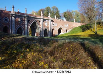 MOSCOW, RUSSIA - October 21, 2015: Bridge in Tsaritsyno in autumn day - Shutterstock ID 330567062