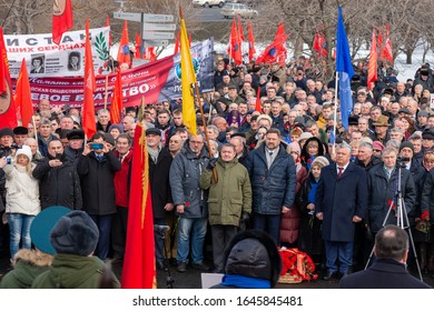 
MOSCOW, RUSSIA, POKLONNAYA HILL-FEBRUARY 15, 2020: Solemn Ceremony Of Laying Flowers At The Monument To Soldiers-internationalists/26th Anniversary Of The Withdrawal Of Soviet Troops From Afghanistan