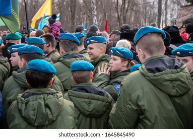 
MOSCOW, RUSSIA, POKLONNAYA HILL-FEBRUARY 15, 2020: Solemn Ceremony Of Laying Flowers At The Monument To Soldiers-internationalists/26th Anniversary Of The Withdrawal Of Soviet Troops From Afghanistan