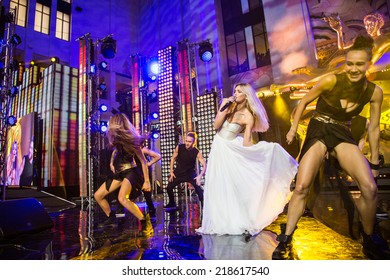 MOSCOW, RUSSIA, September, 20: Singer Vera Brezhneva. Opening Ceremony Vegas  Shopping Mall, 20, 2014 At Vegas  Center In Moscow, Russia