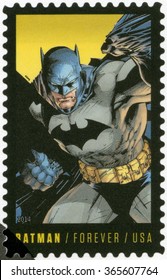 MOSCOW, RUSSIA - SEPTEMBER 22, 2015: A stamp printed in USA  series the 75th anniversary of a DC Comics, 2014