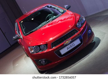 Moscow / Russia - September 8, 2012: Moscow International Automobile Salon. Red Chevrolet Car.