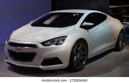 Moscow / Russia - September 8, 2012: Moscow International Automobile Salon. White Chevrolet Car.