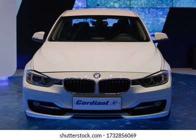 Moscow / Russia - September 8, 2012: Moscow International Automobile Salon. White BMW Car