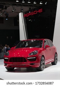 Moscow / Russia - September 8, 2012: Moscow International Automobile Salon. Red Porsche Car