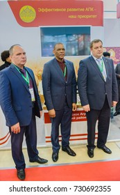 Moscow, Russia, VDNH- OCTOBER 4-7, 2017: Russian Agro-industrial Exhibition Golden Autumn. Representative Ryazan Region- Delegation Of South Africa, Ace Magashule (Premier Free State Province)