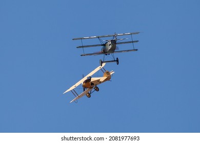 Moscow Russia Zhukovsky Airfield 12 August 2012: Aerial Combat Of World War I Aircraft