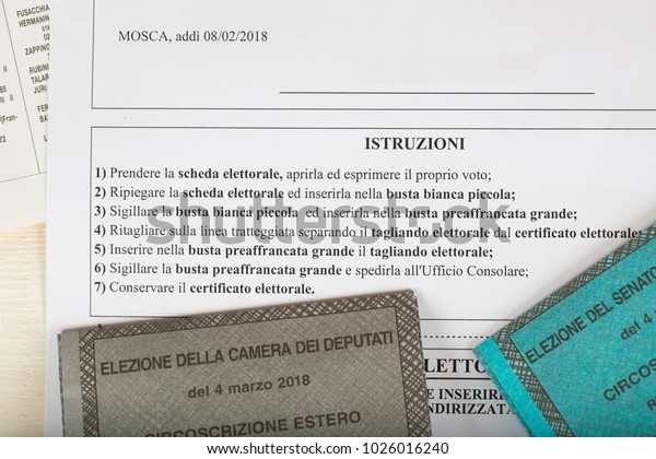 Moscow Russia Electoral Package Italian Residents Stock Photo Edit Now
