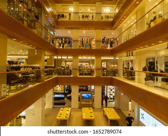 Moscow, Russian Federation January 22, 2020: interior of the central department store (TSUM). Luxury store