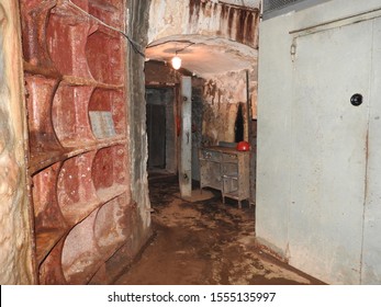 Moscow, Russia-October 30, 2019: Atmosphere In The Tunnels Of Bunker 703, An Anti-nuclear Underground Facility Built As A Document Repository And Military Command Post Of The Soviet Union.