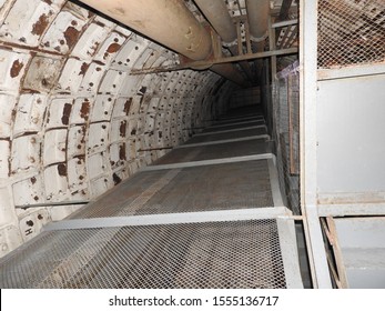 Moscow, Russia-October 30, 2019: Atmosphere In The Tunnels Of Bunker 703, An Anti-nuclear Underground Facility Built As A Document Repository And Military Command Post Of The Soviet Union.