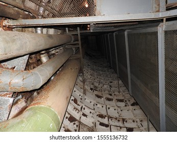 Moscow, Russia-October 30, 2019: Atmosphere In The Tunnels Of Bunker 703, An Anti-nuclear Underground Facility Built As A Document Repository And Military Command Post Of The Soviet Union.