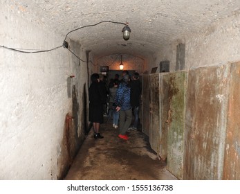 Moscow, Russia-October 30, 2019: Atmosphere In The Tunnels Of Bunker 703, An Anti-nuclear Underground Facility Built As A Document Repository And Military Command Post Of The Soviet Union.