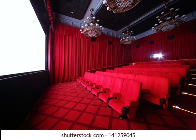 MOSCOW - SEPTEMBER 4: Big Hall Of Cinema In GUM, On September 4, 2012 In Moscow, Russia. Comfortable Big Hall Of Cinema In GUM Has 70 Seats.