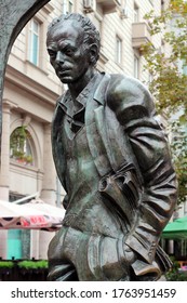 Moscow-August 2, 2019: Monument To Bulat Okudzhava In Moscow