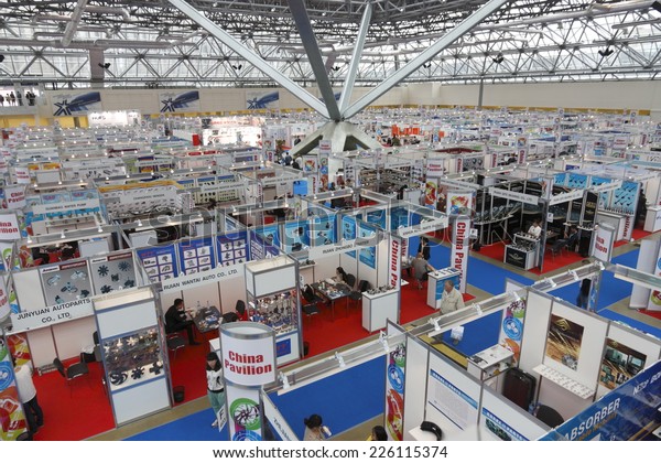MOSCOW-AUGUST\
26:The view from the heights to the International Exhibition\
Automechnika on August 26, 2013 in\
Moscow