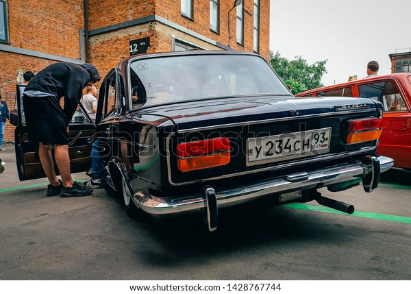 Moscow/Russia – 06.15.2019: Car festival of Low\
and Custom culture - \
