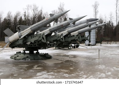 Moscow/Russia - Jan 2020: mobile zenith missile system 35D6, demonstrated at open air exposition of soviet and modern military air crafts in the Patriot park  