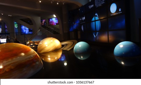 MOSCOW,RUSSIA - November 4, 2016: Solar System Model In The Moscow Planetarium