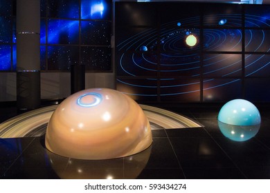 MOSCOW,RUSSIA - November 4, 2016: Solar System Model In The Moscow Planetarium