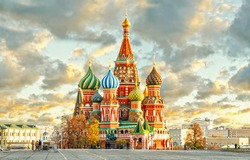 Mosca, Russia, Piazza Rossa, Vista Della Cattedrale Di San Basilio