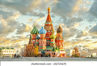 Moscow,Russia,Red square,view of St. Basil's Cathedral - Powered by Shutterstock
