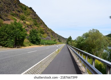 Moselle Valley Road With A Bike Road