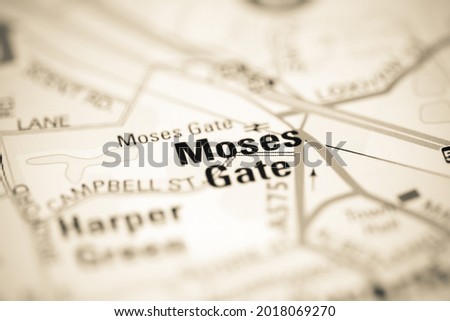 Moses Gate on a geographical map of UK