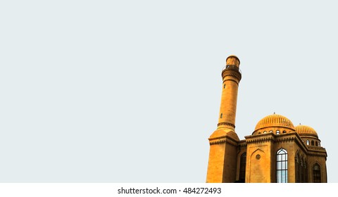 Mosque With Empty Space For Text.Background.Baku City