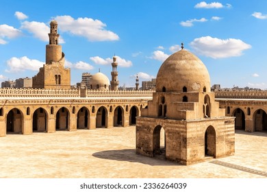 Mosque of Ibn Tulun main view, famous landmark of Cairo, Egypt - Powered by Shutterstock