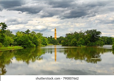 A mosque and minaret in Lednice park, Czech republic, Lednice-Valtice Cultural Landscape, World Heritage Site by UNESCO