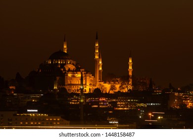 Mosque At Night In Old Istanbul