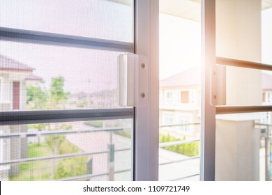 Mosquito Net Wire Screen On House Window Protection Against Insect