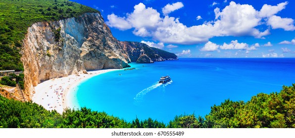 Most Beautiful Beaches Of Greece Series - Porto Katsiki In Lefkada. Ionian Islands