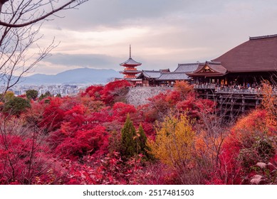 The most beautiful viewpoint of Kiyomizu-dera is a popular tourist destination in Kyoto, Japan.