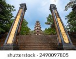 The most beautiful Viewpoint Thien Mu Pagoda in Hue, Vietnam.