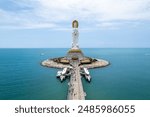 The most famous attraction of Hainan island. The Goddess Guanyin top view from above