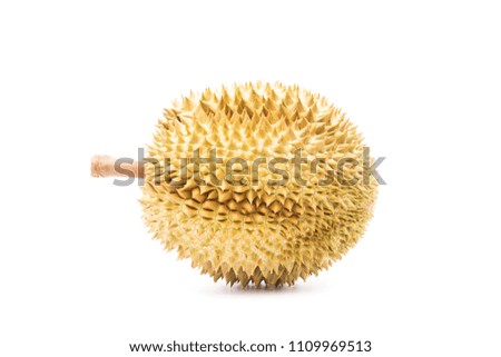 Most popular fruit in Thailand, Durian on white background
