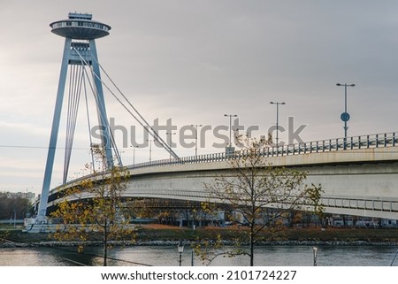 Most SNP or UFO Bridge is a road bridge over the Danube in Bratislava, the capital of Slovakia