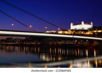 Most SNP (Ufo Bridge) View At Sunset In Bratislava