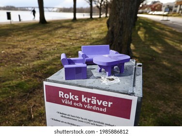 MOTALA, SWEDEN- 24 APRIL 2021:
The National Organization For Women's Shelters And Girls' Shelters, Has Created A Installation To Symbolize Violence Against Women. Photo Jeppe Gustafsson